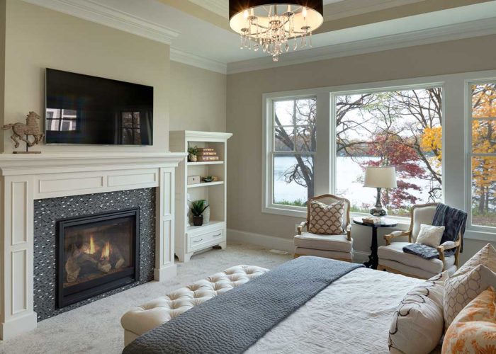 Fire place in living area