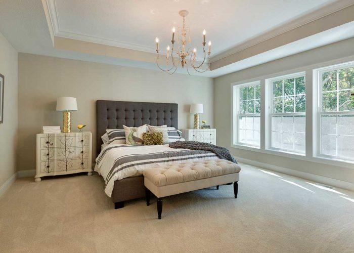 Master bedroom with large windows