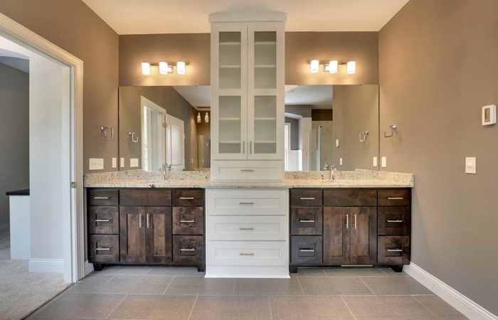 Large bathroom with double vanity
