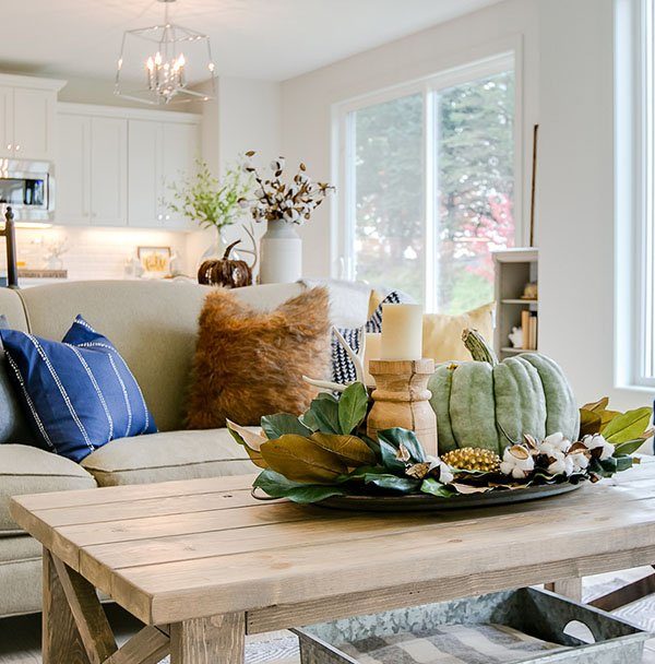 Fall decor in living room