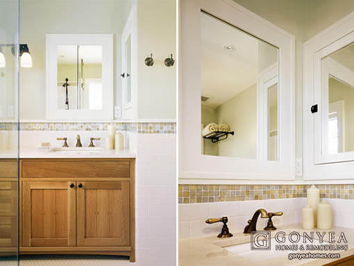 Remodeled bathroom with white accents