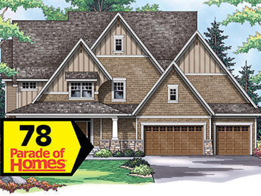 Exterior sketch of home at 9757 Glacier Bay, Parade of Homes number 78